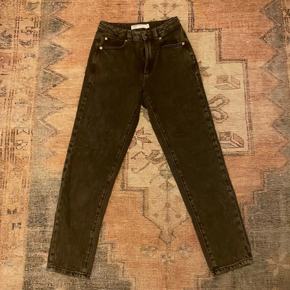 Garage black denim mom jeans